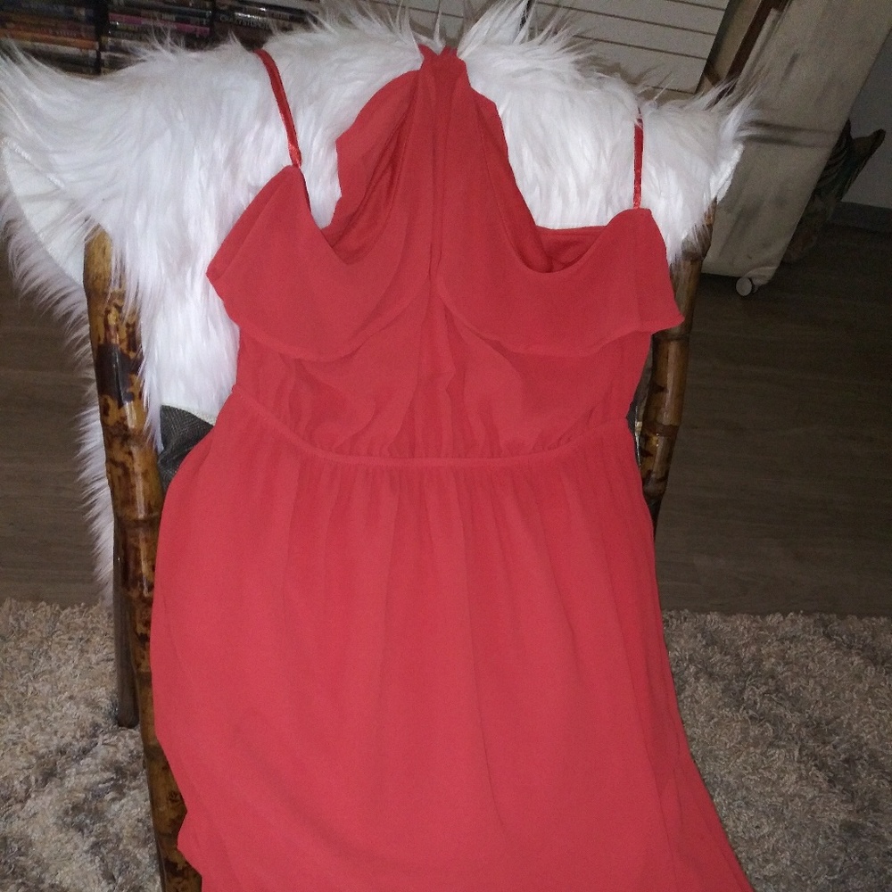 NEW Red Chiffon Dress LRG
